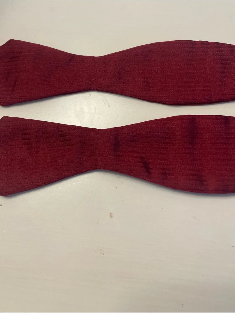 Beau Brummel Bowtie Burgundy Batwing Silk Self Tie   Vintage